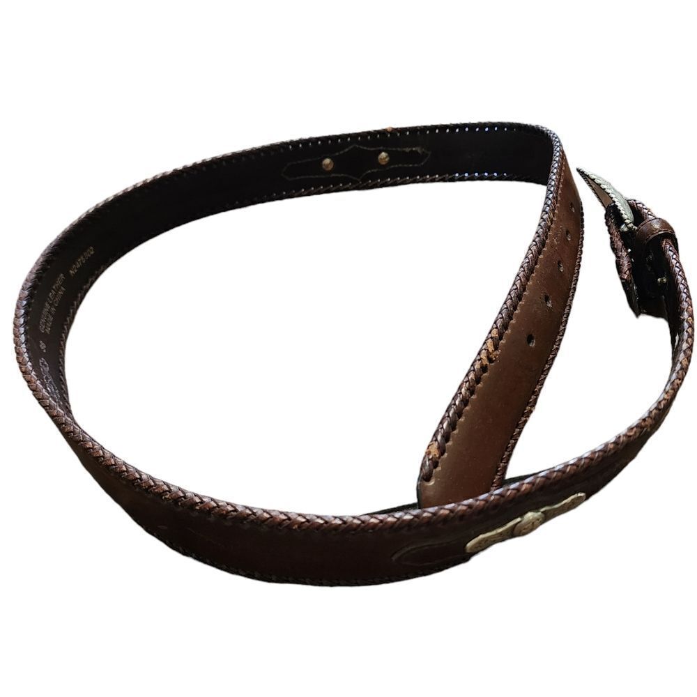 Nocona brown leather belt sz 38